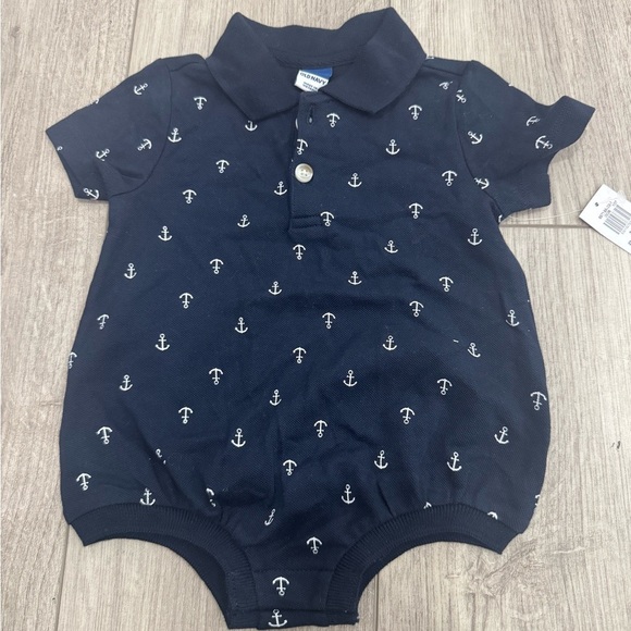 OLD NAVY Navy Anchor Print Kids One Piece Romper - Picture 1 of 4